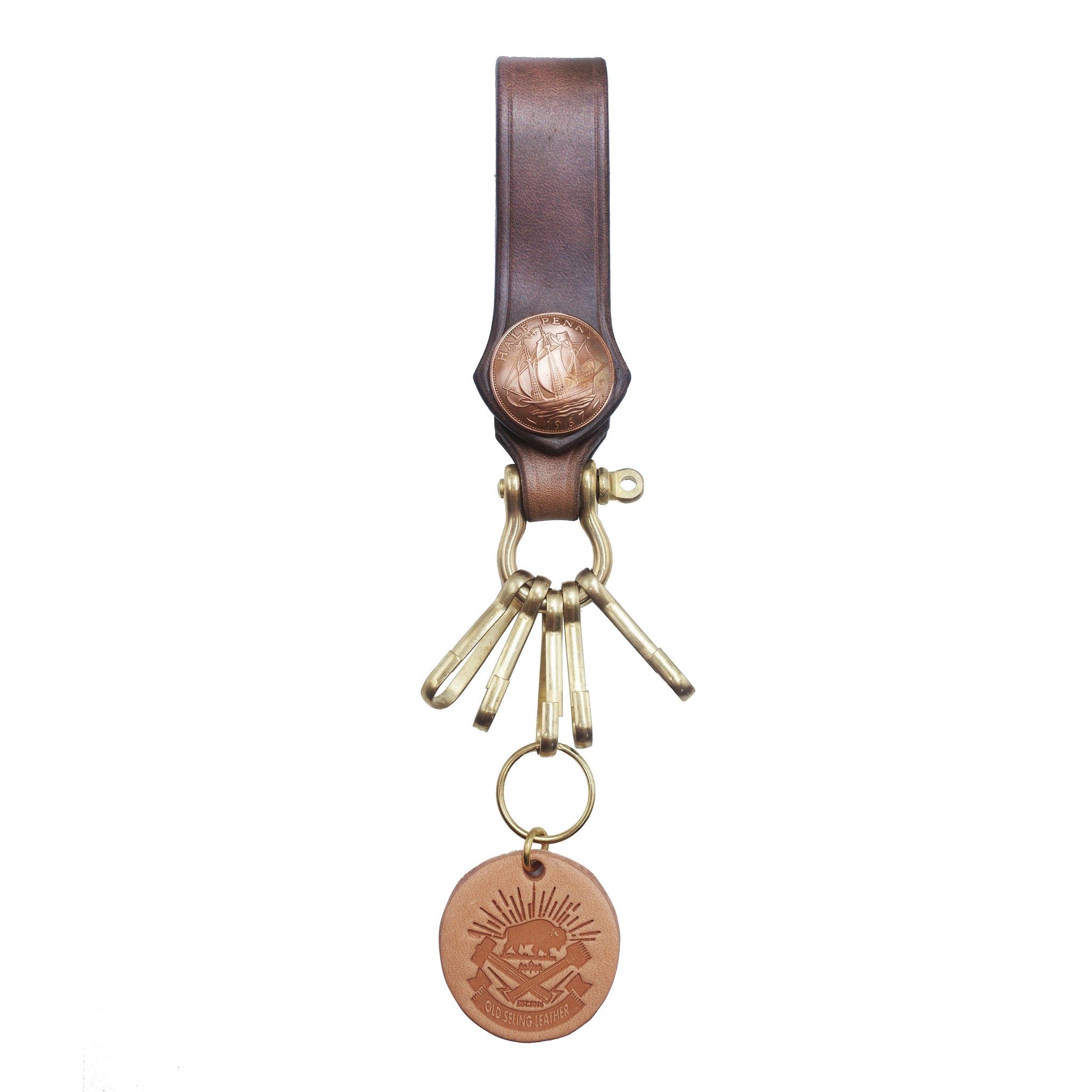 Leather Keyrings With Belt Loop Handmade KeyChain Key Holders Key Chain Key Ring for Men