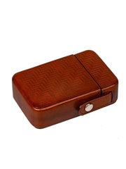 Classic Leather Mens 20pcs Cigarette Holder Cases Brown Stamped Cigarette Case for Men