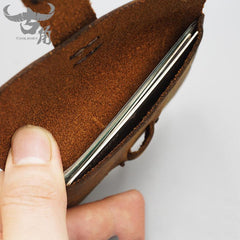 Leather Mens Card Holder Coin Wallet Handmade Leather Card Holder Slim Wallet for Men