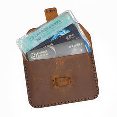 Leather Mens Card Holder Coin Wallet Handmade Leather Card Holder Slim Wallet for Men