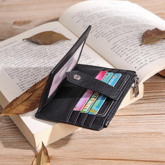 Leather Mens Card Wallets Cool Card Holders Card Holder Wallet Black Front Pocket Wallet For Men