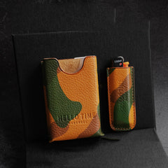 Camouflage Leather Mens Soft Pack Cigarette Holder Case Hard Pack Cigarette Case for Men