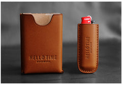 Navy Leather Mens Soft Pack Cigarette Holder Case Hard Pack Cigarette Case for Men