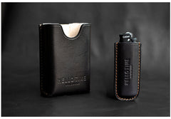 Green Leather Mens Soft Pack Cigarette Holder Case Hard Pack Cigarette Case for Men