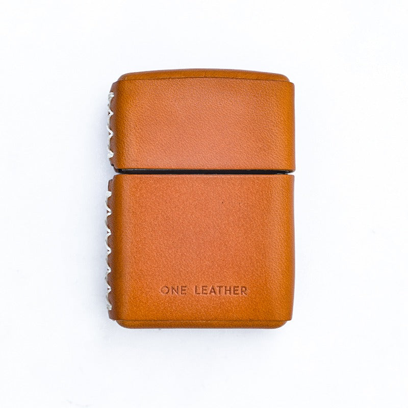 Handmade Mens Black Leather Zippo Lighter Case Custom Zippo lighter Holder for Men
