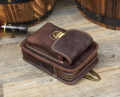 Leather Belt Pouch Mens Small Cases Waist Small Bag for Men