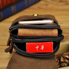 Vintage Leather Mens Cigarette Cases Belt Pouch Waist Bag BELT BAG For Men