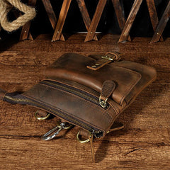 Vintage Mens Leather Belt Pouch Waist Bag BELT BAG Small Side Bag For Men