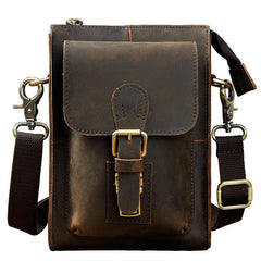 Vintage Leather Mens Belt Pouch Waist Bags BELT BAG Small Shoulder Bag For Men