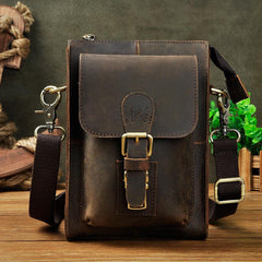 Vintage Leather Mens Belt Pouch Waist Bags BELT BAG Small Shoulder Bag For Men