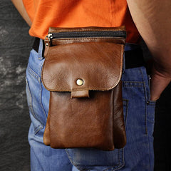 Leather Mens Belt Pouch Cell Phone Holster Waist BAG Shoulder Bags For Men