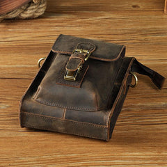 Vintage Leather Mens Belt Pouch Waist Bags BELT BAG Small Shoulder Bag For Men