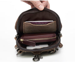 Cool Leather Mens Belt Pouch Waist Bag BELT Phone BAG Mini Shoulder Bag For Men