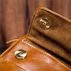 Mens Brown Leather Belt Pouch Small Shoulder Bag Waist Bag BELT BAG For Men