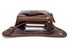 Cool Leather Mens BELT BAG Belt Pouch Waist Bag Small Side Bag For Men