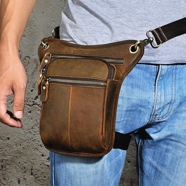Cool Leather Belt Pouch for men Waist Bag BELT BAG Shoulder Bag For Men