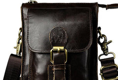 Mens Small Leather Belt Pouch Waist Bag BELT BAG Small Brown Side Bag For Men