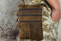 Cool Leather Mens Waist Bag Belt Pouch Side Bag BELT BAG Small Shoulder Bag For Men