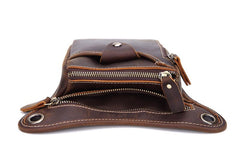 Cool Leather Mens BELT BAG Belt Pouch Waist Bag Small Side Bag For Men