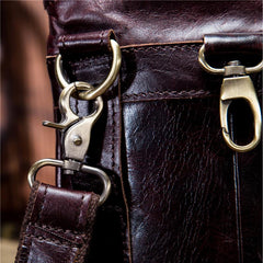 Mens Brown Leather Belt Pouch Small Shoulder Bag Waist Bag BELT BAG For Men