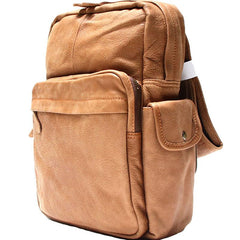 Leather Brown Mens Backpacks Cool Travel Backpack Laptop Backpack for men