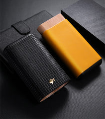 Cool Leather&Cedar Mens 3pcs Cigar Case With Humidor Leather Cigar Case for Men