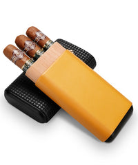 Cool Leather&Cedar Mens 3pcs Cigar Case With Humidor Leather Cigar Case for Men