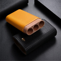 Cool Leather&Cedar Mens 3pcs Cigar Case With Humidor Leather Cigar Case for Men