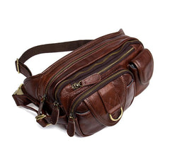 Leather Fanny Pack Mens Waist Bag Hip Pack Belt Bag Bumbag for Men