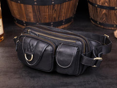 Leather Fanny Pack Mens Waist Bag Hip Pack Belt Bag Bumbag for Men