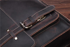 Leather Vintage Mens Briefcase 12inch Laptop Briefcase Professional Handbag For Men