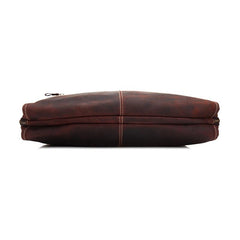 Vintage Leather Mens Professional Briefcase Brown Laptop Briefcase For Men