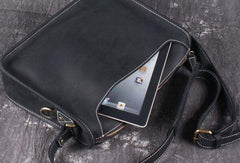 Vintage Leather Mens Coffee Courier Bag Shoulder Bag Messenger Bag for Men