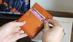 Leather Mens Card Wallet Slim Front Pocket Wallet Small Change Wallets for Men