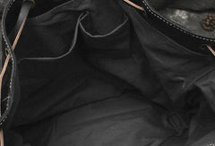 Cool Mens Leather Black Backpack for School Travel Bag Hiking Bag For Men