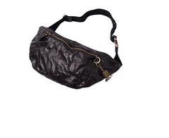 Leather Mens Cool Sling Bag Crossbody Bag Chest Bag Fanny Pack for men