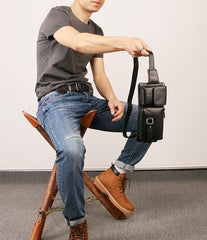 Leather Mens FANNY PACK MENS WAIST BAG HIP PACK BELT BAG FOR MEN