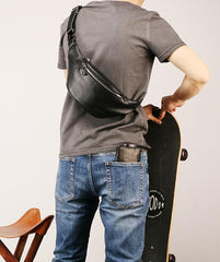Leather Mens FANNY PACK MENS WAIST BAG HIP PACK BELT BAG FOR MEN