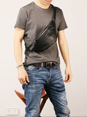 Leather Mens FANNY PACK MENS WAIST BAG HIP PACK BELT BAG FOR MEN