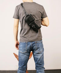 Leather Mens FANNY PACK MENS WAIST BAG HIP PACK BELT BAG FOR MEN
