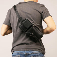 Leather Mens FANNY PACK MENS WAIST BAG HIP PACK BELT BAG FOR MEN