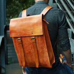 Leather Mens School Backpacks Travel Backpacks Laptop Backpack for men