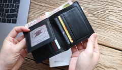 Leather Mens Slim Bifold Small Wallet Front Pocket Wallet Small Wallet for Men