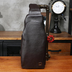 Leather Mens Sling Bag Sling Shoulder Bag Sling Backpack for men