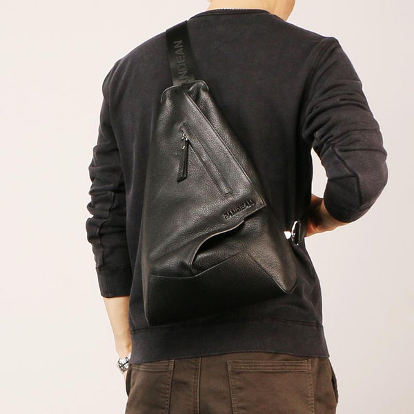 Leather Mens Sling Bag Sling Shoulder Bag Sling Backpack for men