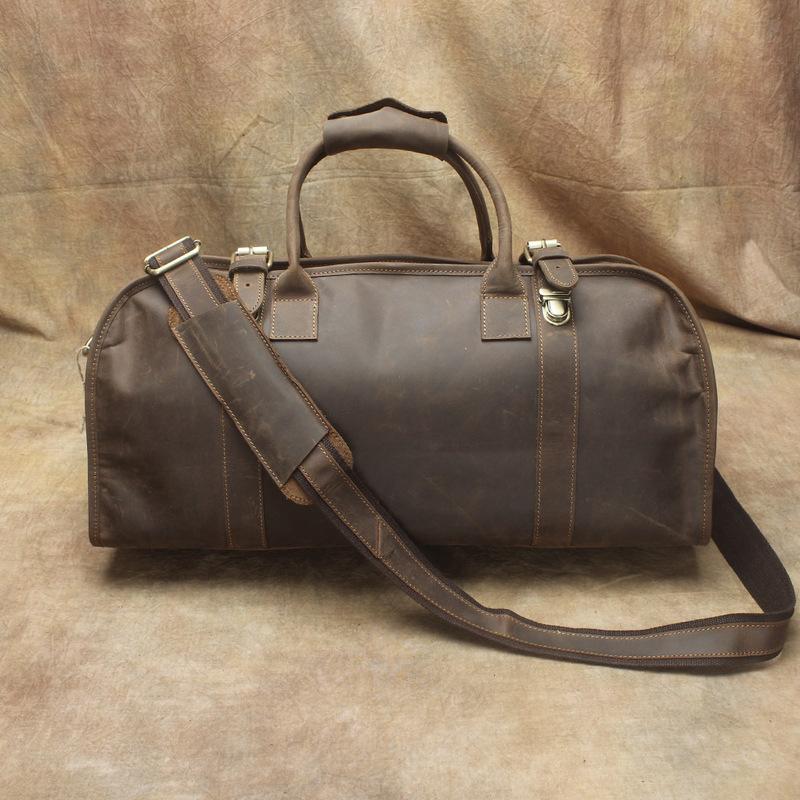 Cool Vintage Leather Mens Overnight Bag Weekender Bags Travel Bag Duffle Bag