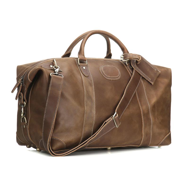 Leather Mens Large Weekender Bag Vintage Travel Bag Duffle Bag