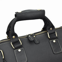 Vintage Leather Mens Large Overnight Bag Weekender Bag Travel Bag Duffle Bag for Men