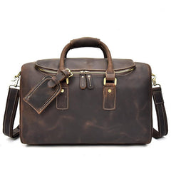 Cool Vintage Leather Mens Overnight Bag Weekender Bag Travel Bag Duffle Bag