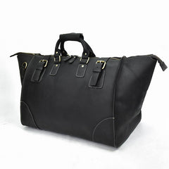 Vintage Leather Mens Large Overnight Bag Weekender Bag Travel Bag Duffle Bag for Men